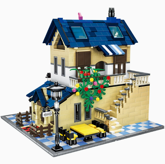 French Country Lodge Building Model Set