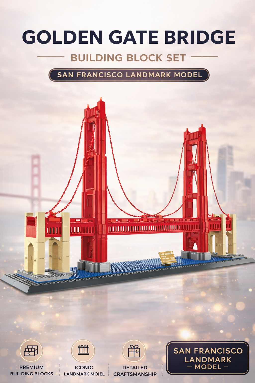Golden Gate Bridge Building Block Set – San Francisco Landmark Model