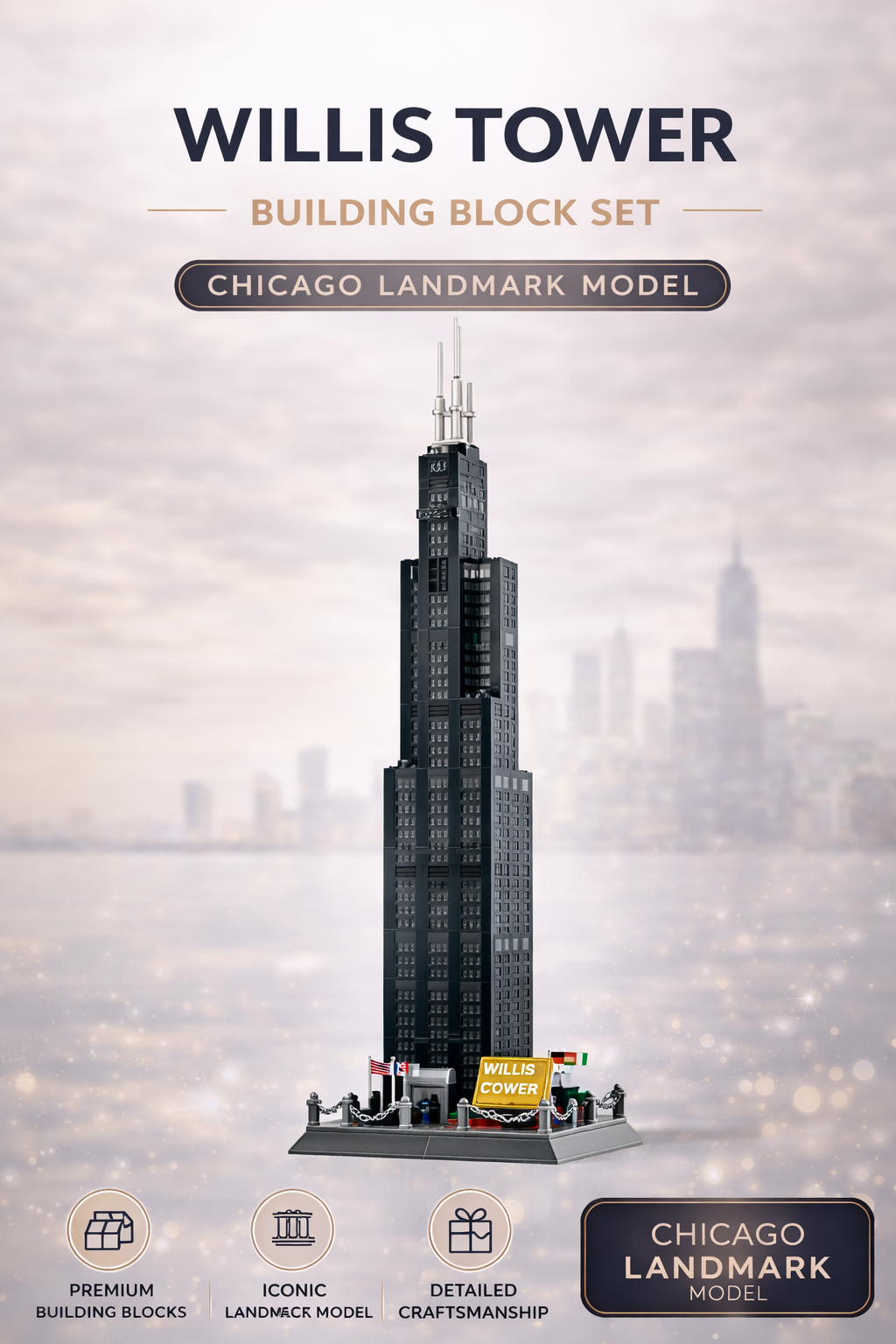 Willis Tower Building Block Set – Chicago Landmark Model