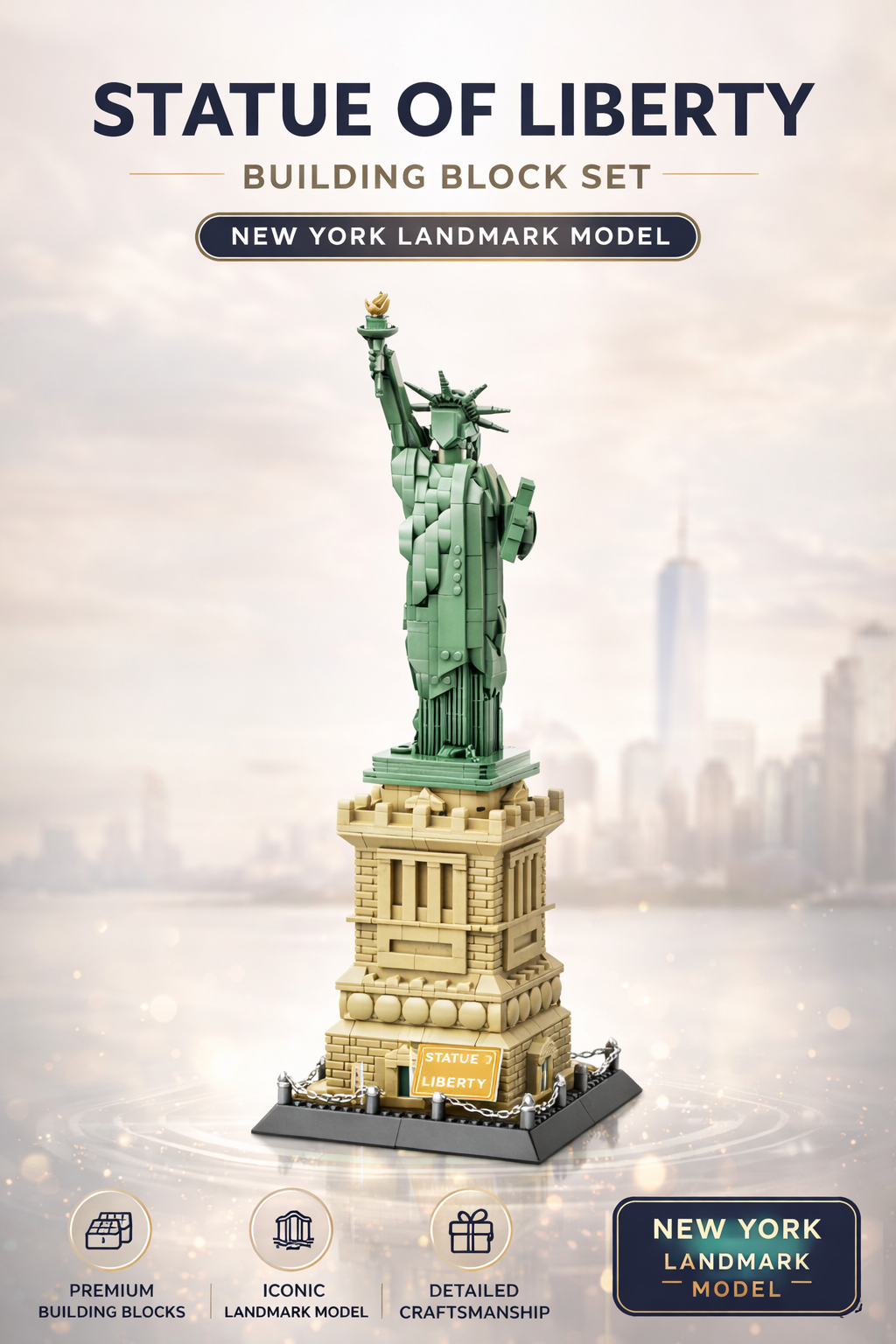 Statue of Liberty Building Block Set – New York Landmark Model