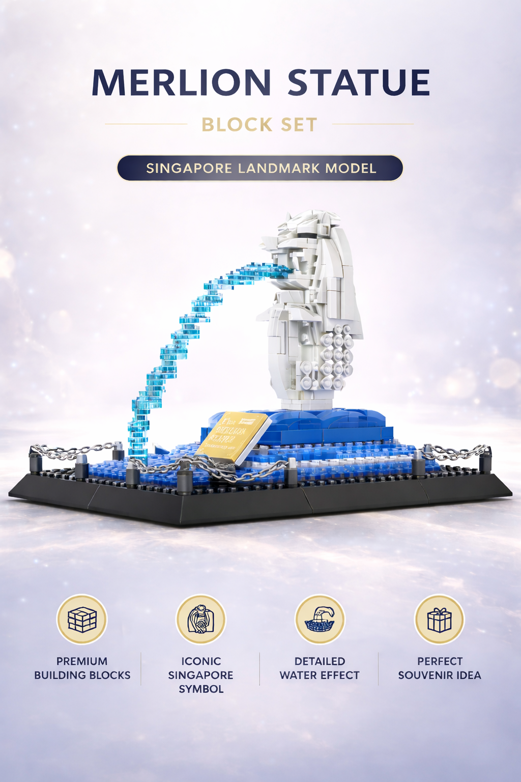 Merlion Statue Block Set – Singapore Landmark Model
