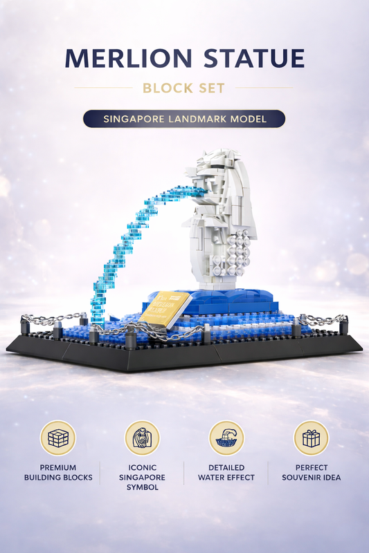 Merlion Statue Block Set – Singapore Landmark Model