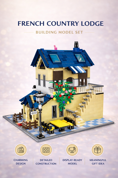 French Country Lodge Building Model Set