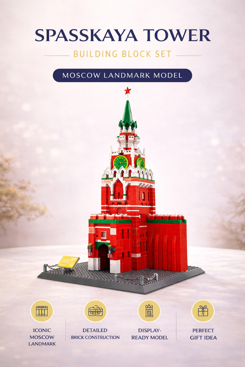 Spasskaya Tower Building Block Set – Moscow Landmark Model