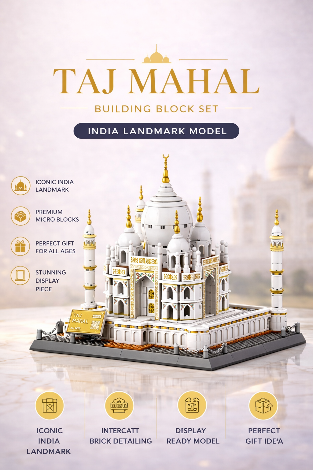 Taj Mahal Building Block Set – India Landmark Model
