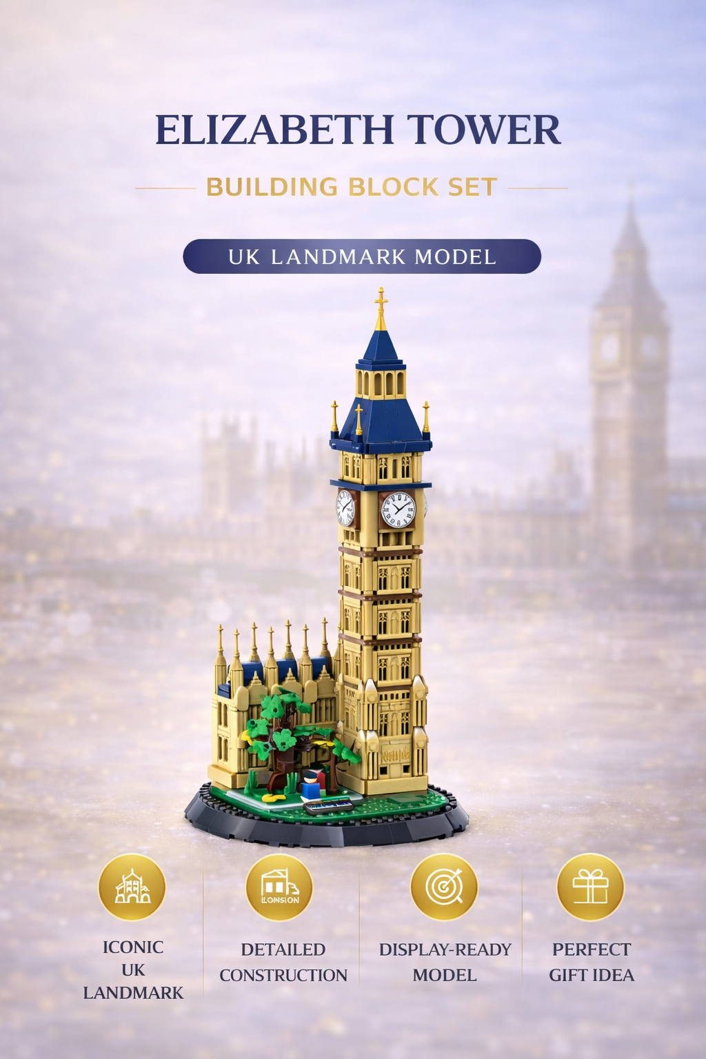 Elizabeth Tower Building Block Set – London UK Landmark Model