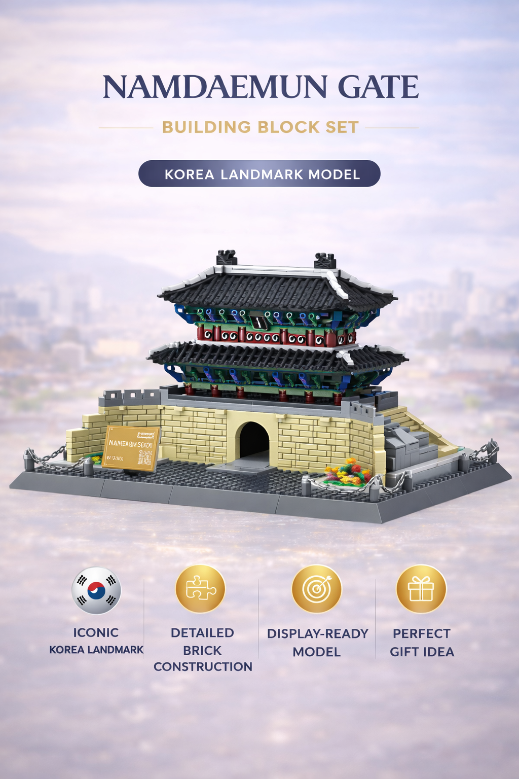 Namdaemun Gate Building Block Set – Korea Landmark Model