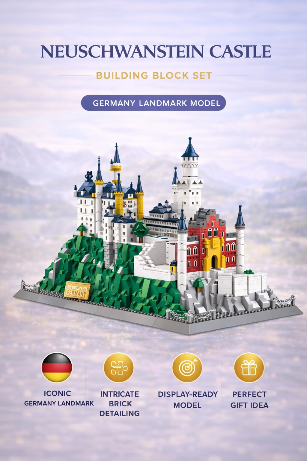 Neuschwanstein Castle Building Block Set – Germany Landmark Model