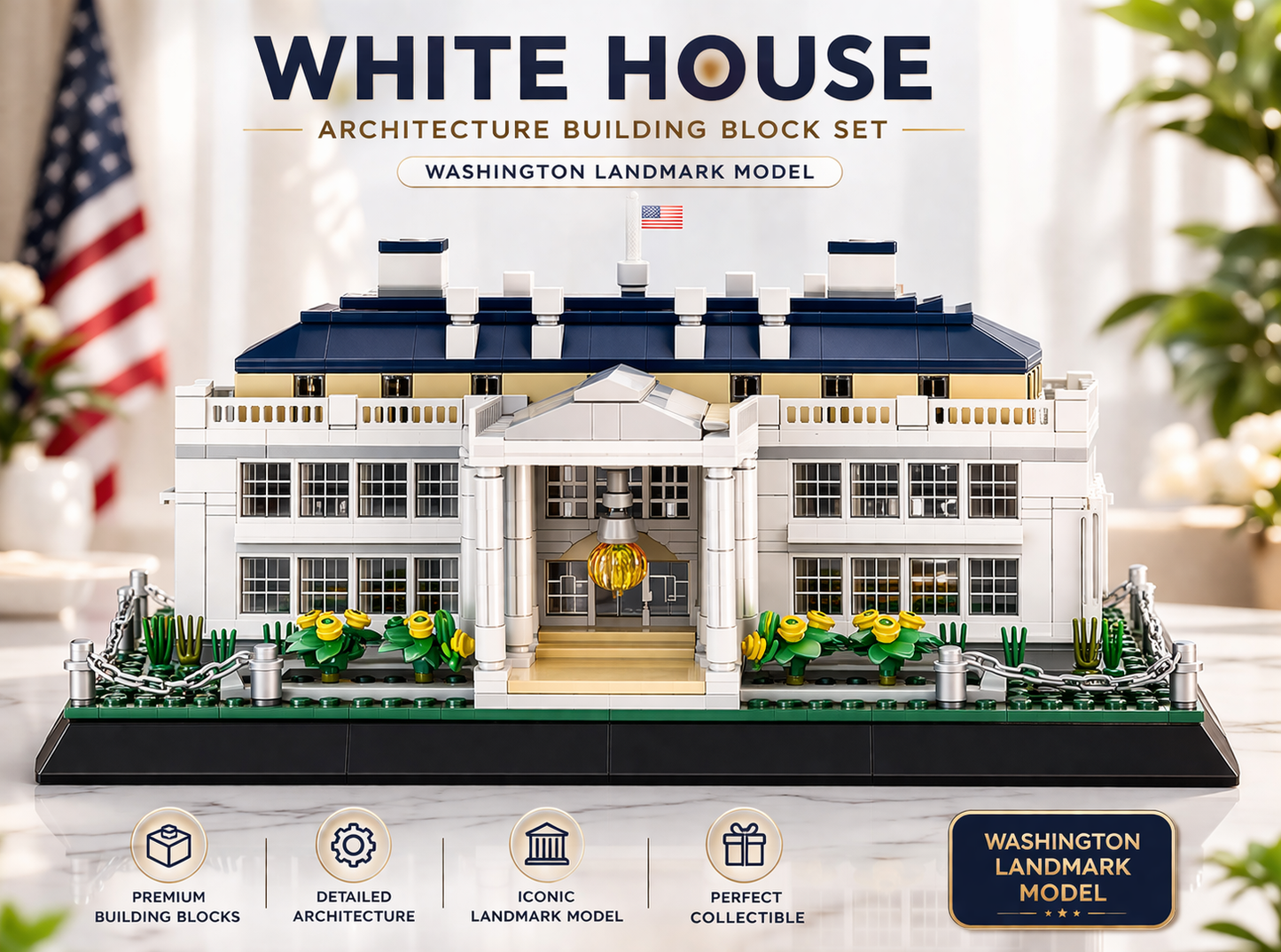 White House Architecture Building Block Set – Washington Landmark Model