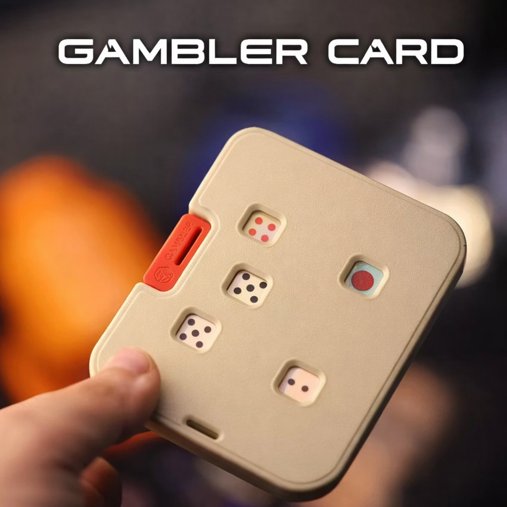 GAMBLER CARD Press-to-Roll Dice Card Game Edc Gadget
