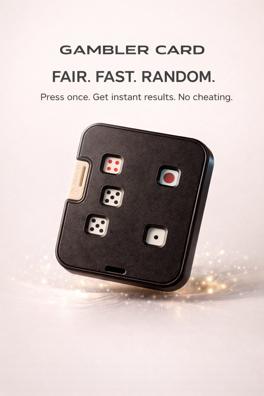GAMBLER CARD Press-to-Roll Dice Card Game Edc Gadget