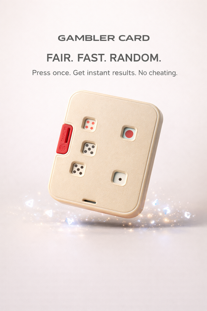 GAMBLER CARD Press-to-Roll Dice Card Game Edc Gadget