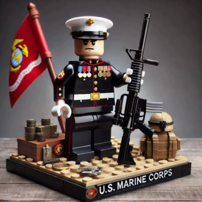 U.S. Military Style Officer Brick Figure – Premium Collectible Model
