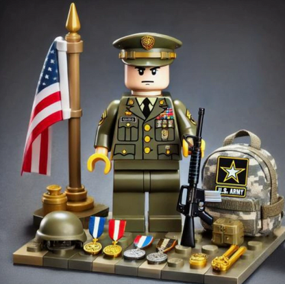 U.S. Military Style Officer Brick Figure – Premium Collectible Model