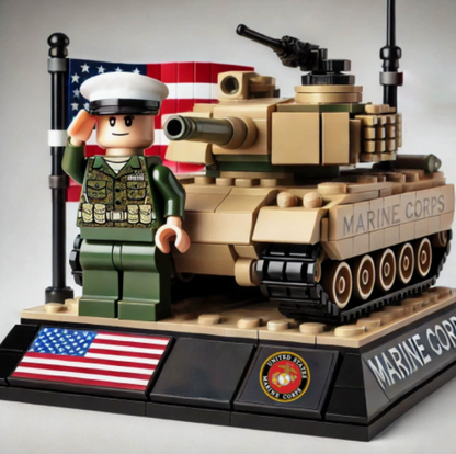 Veteran Brick Figure Display Set – Military Style Collectible