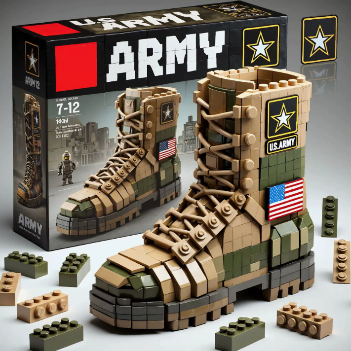 Military Tactical Boot Brick Building Set – Premium Collectible Display