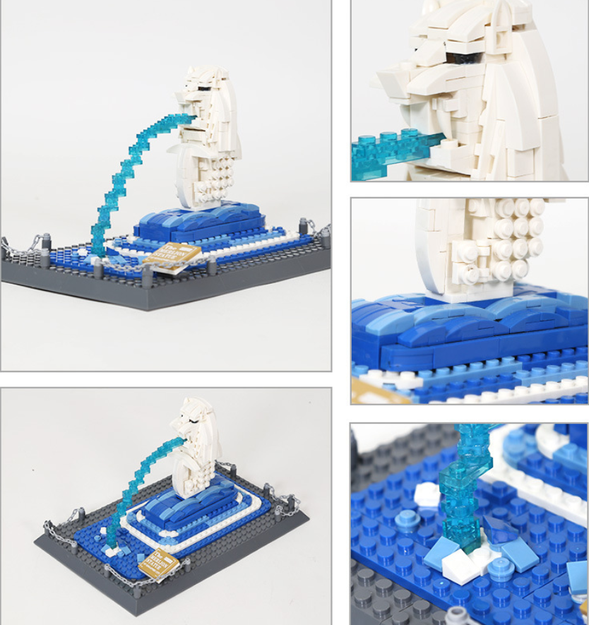 Merlion Statue Block Set – Singapore Landmark Model