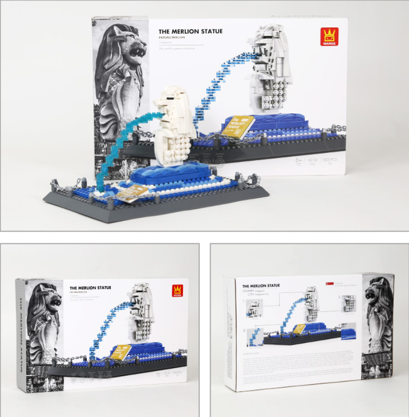 Merlion Statue Block Set – Singapore Landmark Model