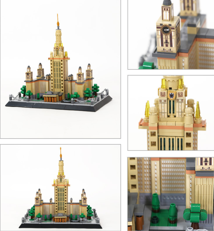 Moscow State University Building Block Set – Russia Landmark Model