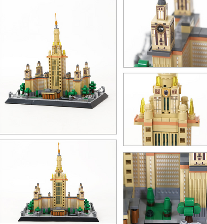 Moscow State University Building Block Set – Russia Landmark Model