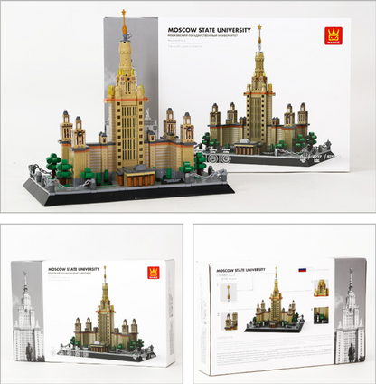 Moscow State University Building Block Set – Russia Landmark Model